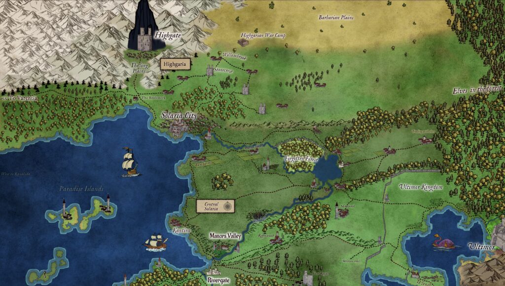 Map Solaria and Highgaria